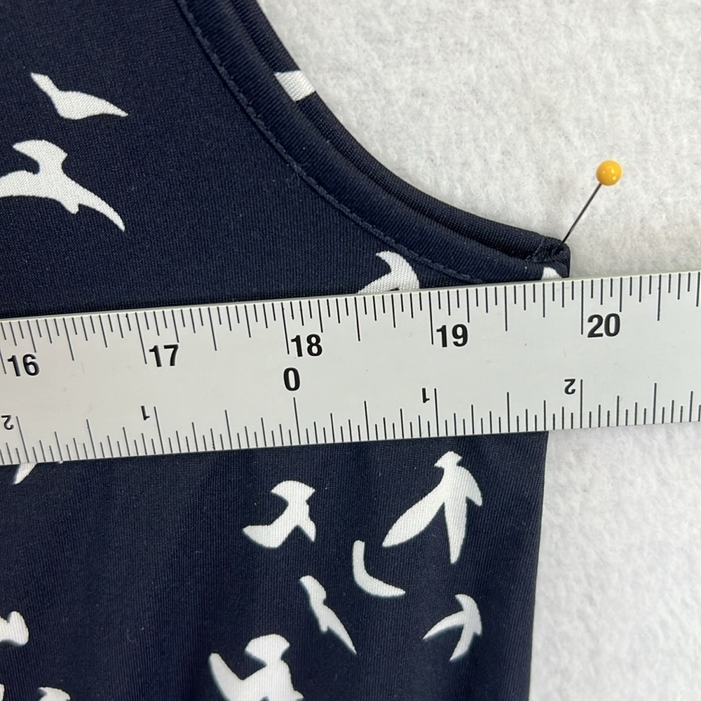 Indigo Rose Women’s Dress Sz 12 Navy/White Bird Print Rayon Blend Button-Front - Picture 10 of 11